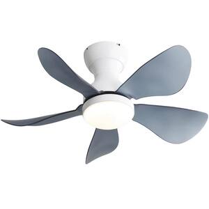 29 in. Indoor White Plus Transparent Smoke Gray Modern Ceiling Fan with LED Light and Remote Included