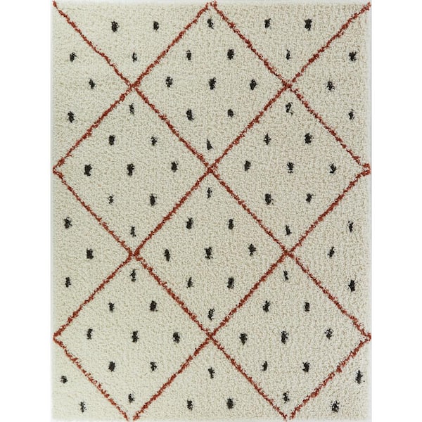 BALTA Taylor Burnt Orange 8 ft. x 10 ft. Trellis Shag Area Rug