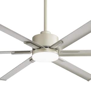 Wallace 6 ft. Indoor Champagne Silver Ceiling Fans with Adjustable White LED Light, 6-Aluminum Blades and Remote Control