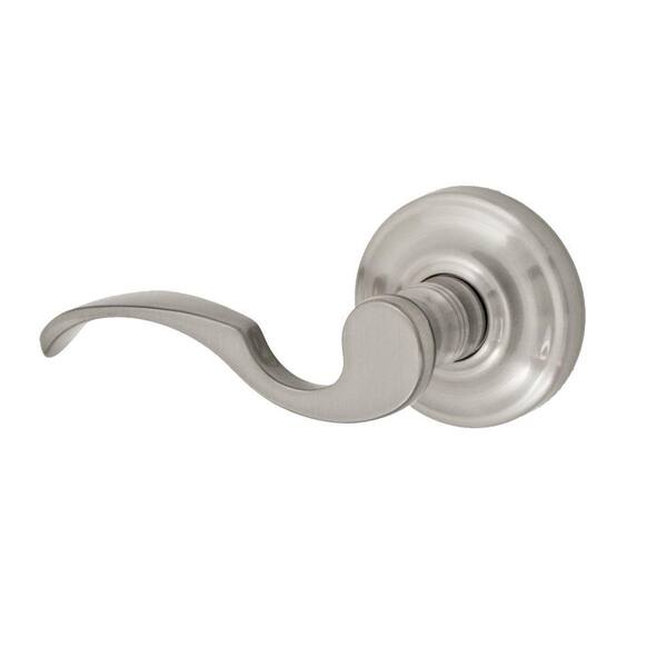 Fusion Solid Brass Brushed Nickel Drop Tail Left-Handed Dummy Lever with Ketme Rose