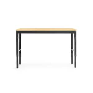 Pro Series 56 in. Black Workbench with Bamboo Worktop