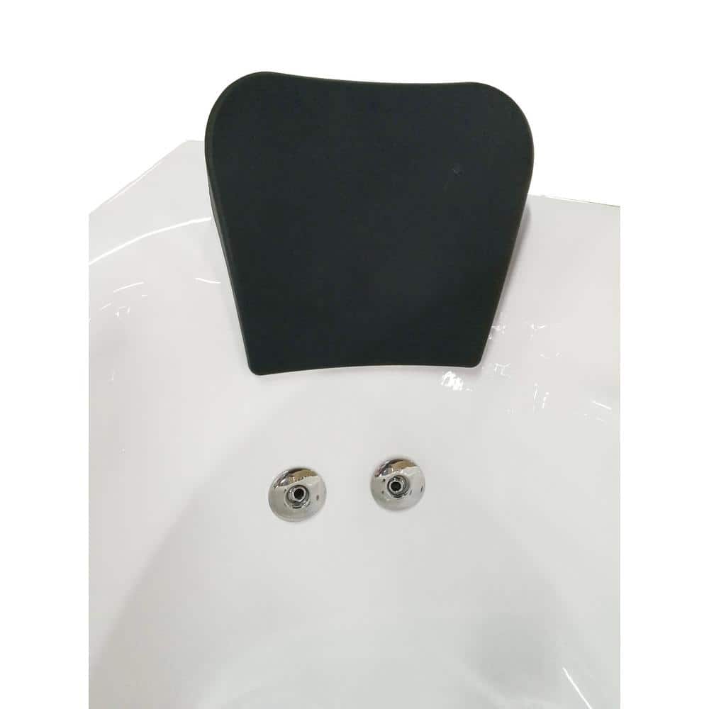 59'' White Corner Acrylic Whirlpool Bathtub with Faucet