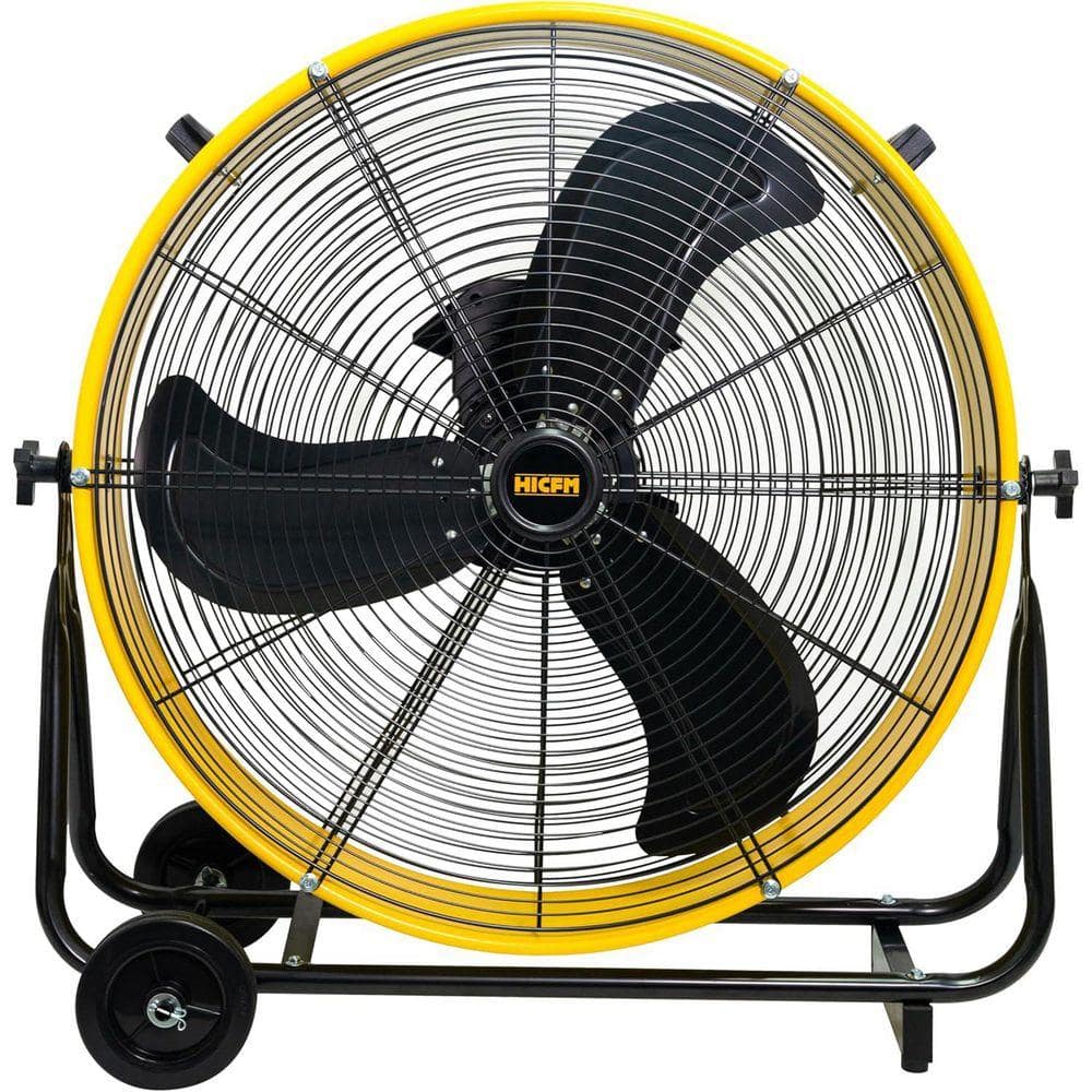 24 in. 8800 CFM DC Motor Drum Fan High-Velocity Air Circulator Airflow Turbo Shop Floor Fan in Yellow-UL Listed price history on PriceWatchPro