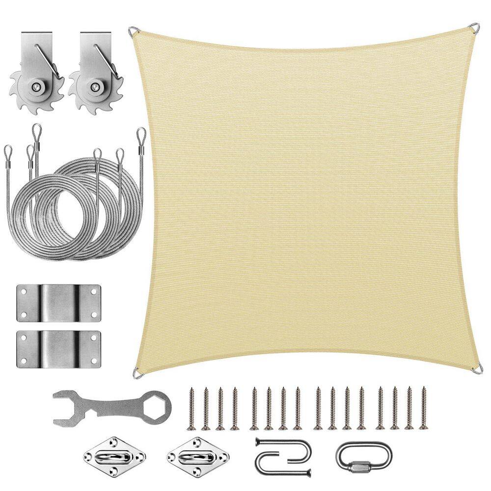 Pro Ring 12 ft. x 12 ft. Square Sun Shade Sail with Hardware TAWAL-Beige price history on PriceWatchPro