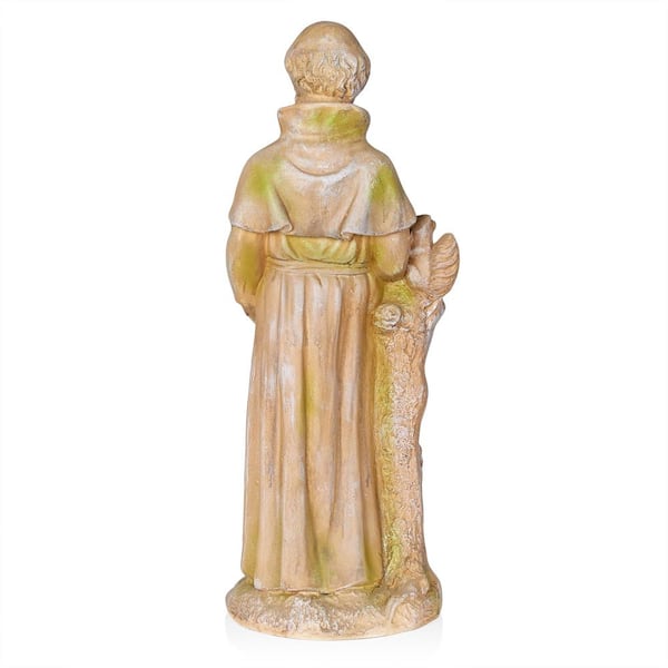 Alpine Corporation 31 in. Tall Old World St. Francis Garden Statue