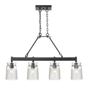 Travers 4-Light Black Linear Pendant