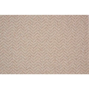 Crescendo - Oatmeal - Brown 13.2 ft. 42 oz. Wool Pattern Installed Carpet