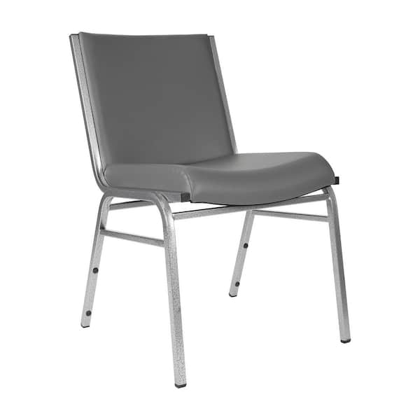 Hercules Heavy Duty Gray Vinyl Fabric Stacking Side Chair