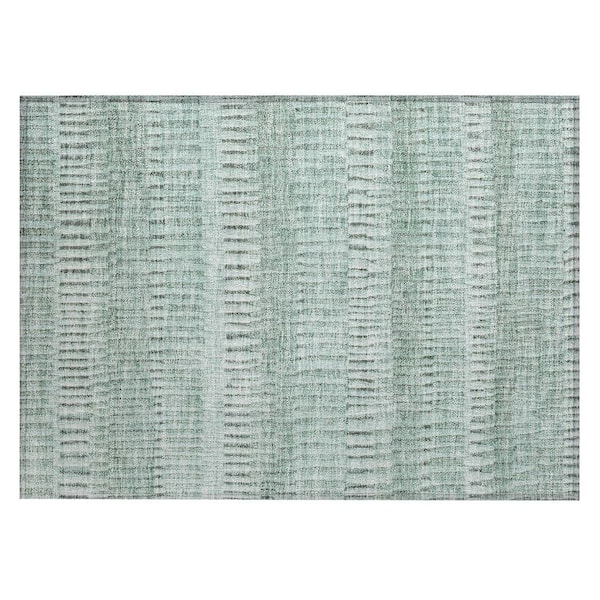 Chantille Machine Washable Indoor/Outdoor Abstract ACN2807 Teal 2 ft. x 3 ft. Accent Rug