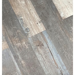 Take Home Sample COLORS Glue Down Floor and Wall DIY Rumba Aged Wood 6 in. x 6 in. Painted Style Luxury Vinyl Plank