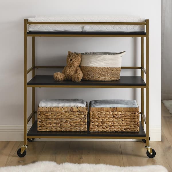 Delta Children Delta Children Jade Changing Table, Ebony Melamine with Melted Bronze