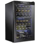 Wine Fridge, Dual Freestanding Wine Refrigerator, 33 Bottle Wine Cooler