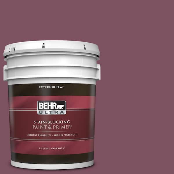 BEHR ULTRA 5 gal. #PPU1-19 Classic Berry Flat Exterior Paint & Primer