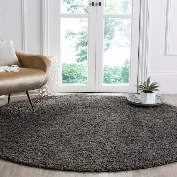 Modera Dark Gray 7 ft. x 7 ft. Round Solid Area Rug