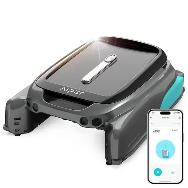 Solar Powered Automatic Robotic Pool Skimmer Cleaner, Lasts 12 Hours, App Control, Ultrasonic Detection