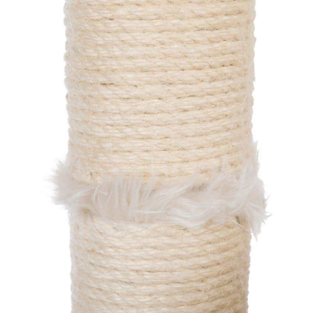 Cream Plush and Sisal Cat Tree with Hammock and Steps