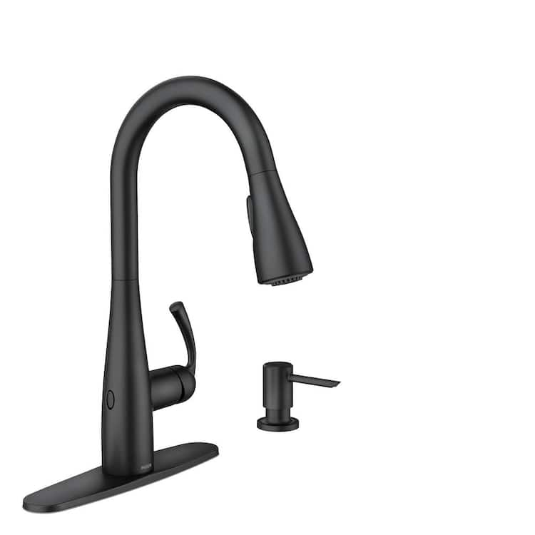 MOEN Essie Touchless Single-Handle Pull-Down Sprayer Kitchen Faucet with MotionSense Wave and Power Clean in Matte Black