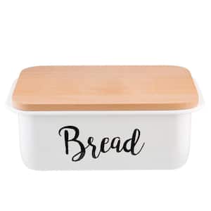 Enamelware Collection Enamel Coated Steel Bread Box with Lid (2-Pack)