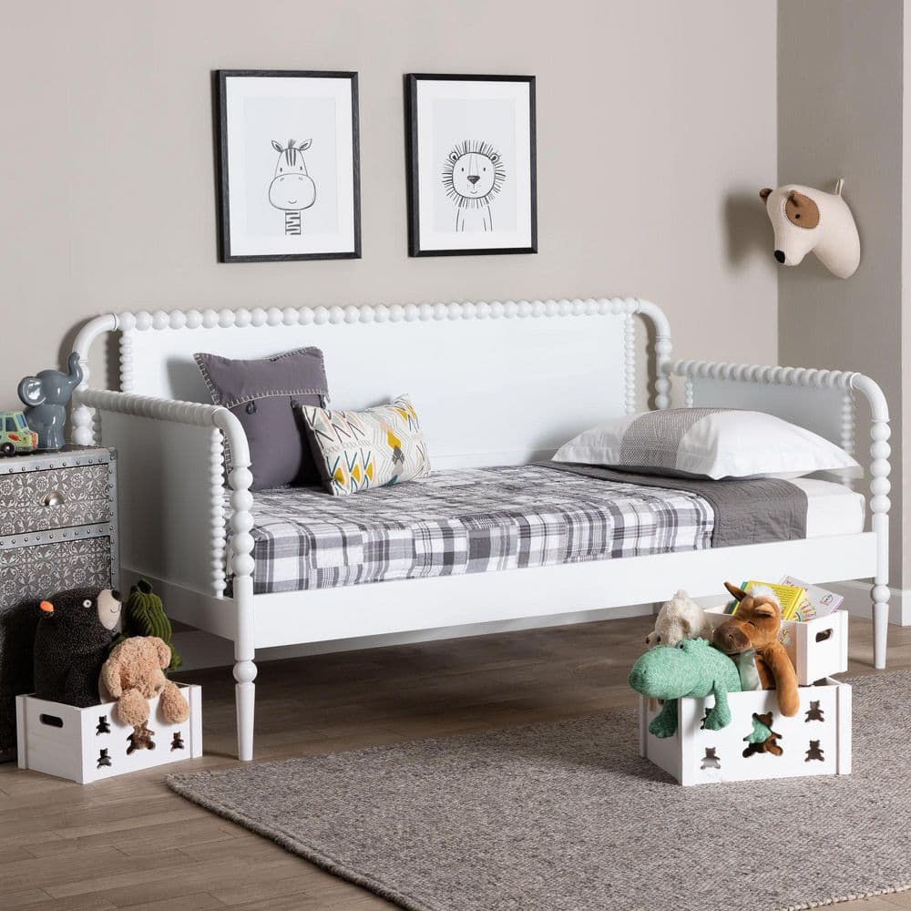 Baxton Studio Lucera White Twin Daybed 263-14373-HD - The Home Depot