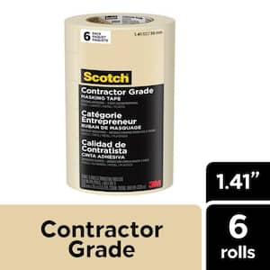 Scotch 1.41 in. x 60.1 yds. Contractor Grade Masking Tape (6-Pack)