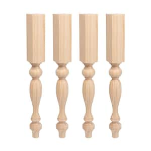 35.25 in. x 3.75 in. Unfinished Solid North American Hard Maple French Kitchen Island Leg (4-Pack)