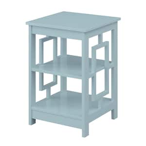 Town Square 17.5 in. Sea Foam 23.5 in. Square MDF End Table Shelves