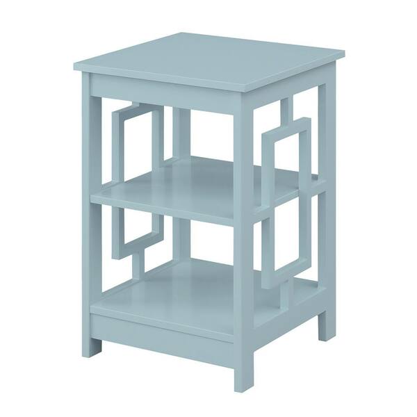 Convenience Concepts Town Square 17.5 in. Sea Foam 23.5 in. Square MDF End Table Shelves