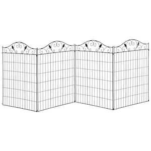 Out Sunny Garden Decorative Fence Panel, 4-Pack, 44 in. x 36 in., Linear Length 12 ft., Steel Border Folding Fence