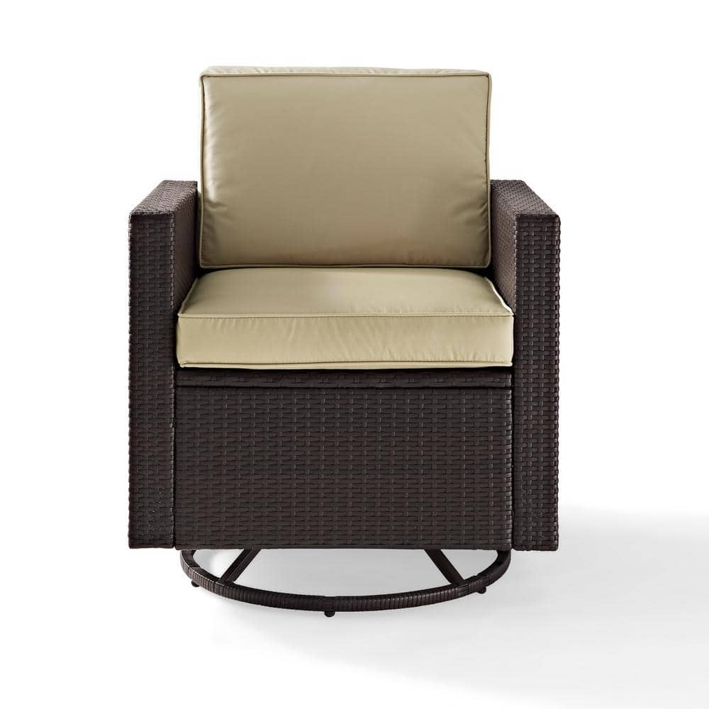 crosley palm harbor outdoor wicker swivel rocker chair