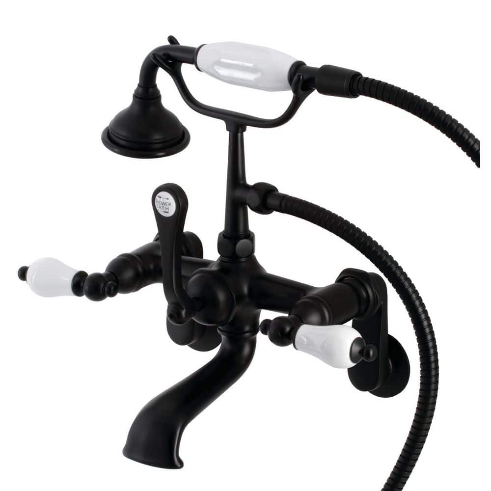 Kingston Brass Aqua Vintage 3Handle WallMount Clawfoot Tub Faucets