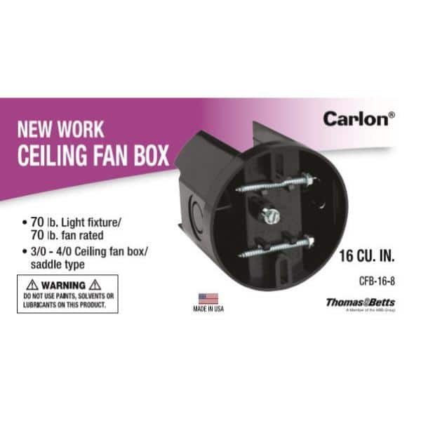 Carlon 16 Cu In New Work Round Ceiling Fan Saddle Box Case Of 8 Cfb 16 8 The Home Depot