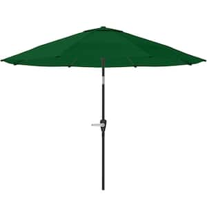 10 ft. Aluminum Outdoor Market Patio Umbrella with Auto Tilt, Easy Crank Lift in Hunter Green