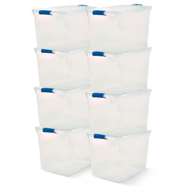 112 qt. Heavy Duty Clear Plastic Stackable Storage Containers (8-Pack)