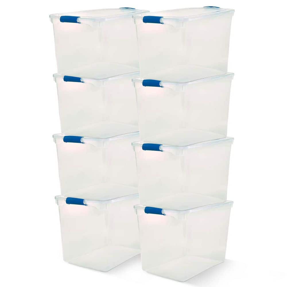 112 qt. Heavy Duty Clear Plastic Stackable Storage Containers (8-Pack)