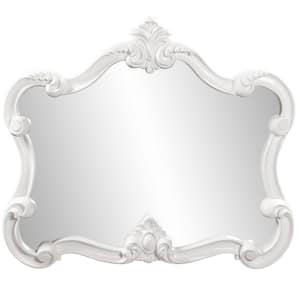 28 in. x 32 in. Classic Irregular Framed White Vanity Mirror