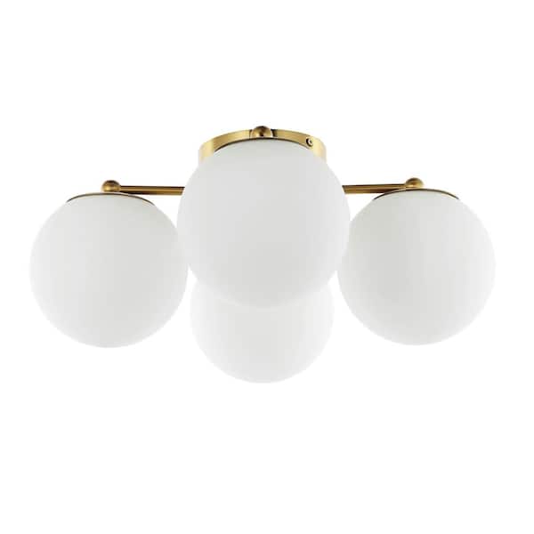 JONATHAN Y Orly 18 in. 4-Light Brass Gold Bohemian Farmhouse
