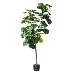 72 in. Faux Fiddle Leaf Artificial Fig Tree with 3-Branches in Pot