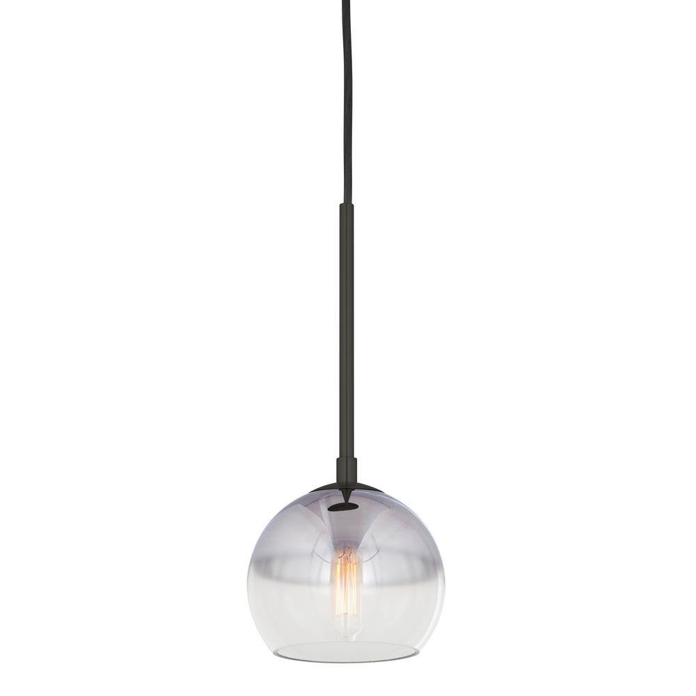 Callisto 15" Black and Gold Ombre Glass Pendant Light