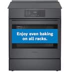 800 Series 30 in. 4.6 cu. ft. Slide-In Induction Range with Self-Cleaning Convection Oven in Black Stainless Steel