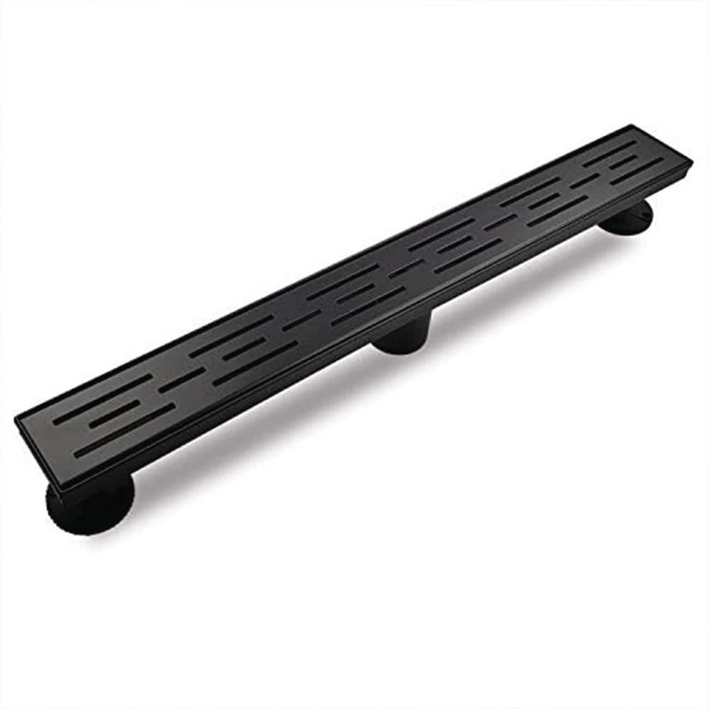 24 in. Stainless Steel Linear Shower Drain with Stripe Pattern Surface, Matte Black price history on PriceWatchPro