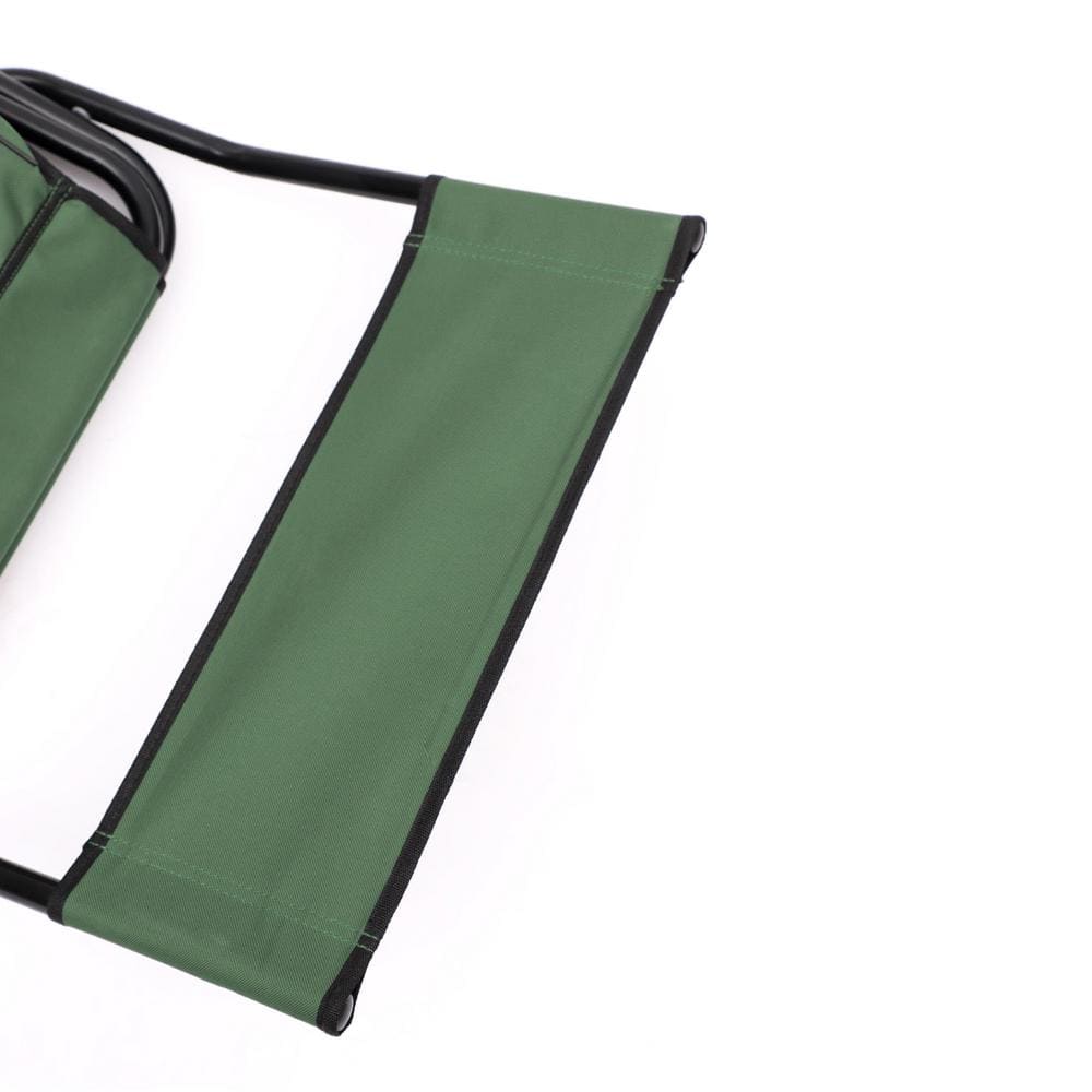 Green Steel Frame Folding Camping Chairs with Storage Bag, Set of 2