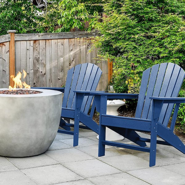 MIRAFIT Classic Navy Blue Composite of Adirondack Chair with (Set of 2)
