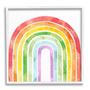 "Classic Rainbow Sky Distressed Arch Patterns" by Ziwei Li Framed Print Nature Texturized Art 12 in. x 12 in.