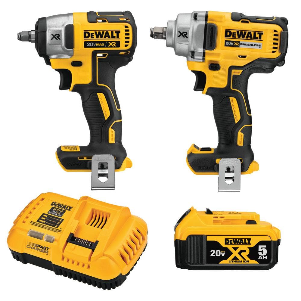 rygrad Brobrygge alligevel DEWALT 20V MAX XR Cordless Automotive 2 Tool Combo Kit with (1) 1/2 in.,  (1) 3/8 in. Impact Wrench and (1) 5.0Ah Battery DCK205P1 - The Home Depot