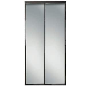 60 in. x 81 in. Concord Bronze Aluminum Frame Mirrored Interior Sliding Closet Door