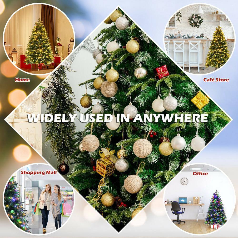 5 ft Green Pre-Lit LED Snowy Hinged Christmas Tree with Multi-Color Lights