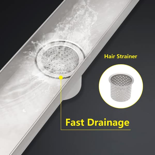 Linear Shower drain 36 inch Bathroom Floor Drain with Hair Trap Square Hole  New