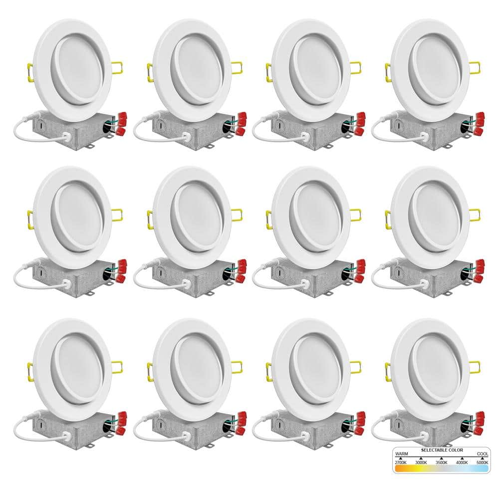 White Adjustable 6'' Aluminum LED Recessed Lighting Kit