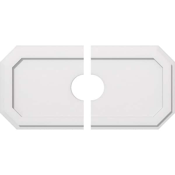 Ekena Millwork 32 in. W x 16 in. H x 5 in. ID x 1 in. P Emerald Architectural Grade PVC Contemporary Ceiling Medallion (2-Piece)