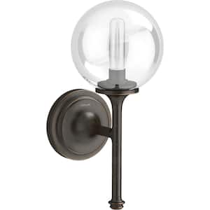 Bellera 1 Light Oil Rubbed Bronze Indoor Wall Sconce with Globular Glass Shade, UL Listed